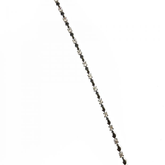 Pewter Oval and Diamante Bra Strap